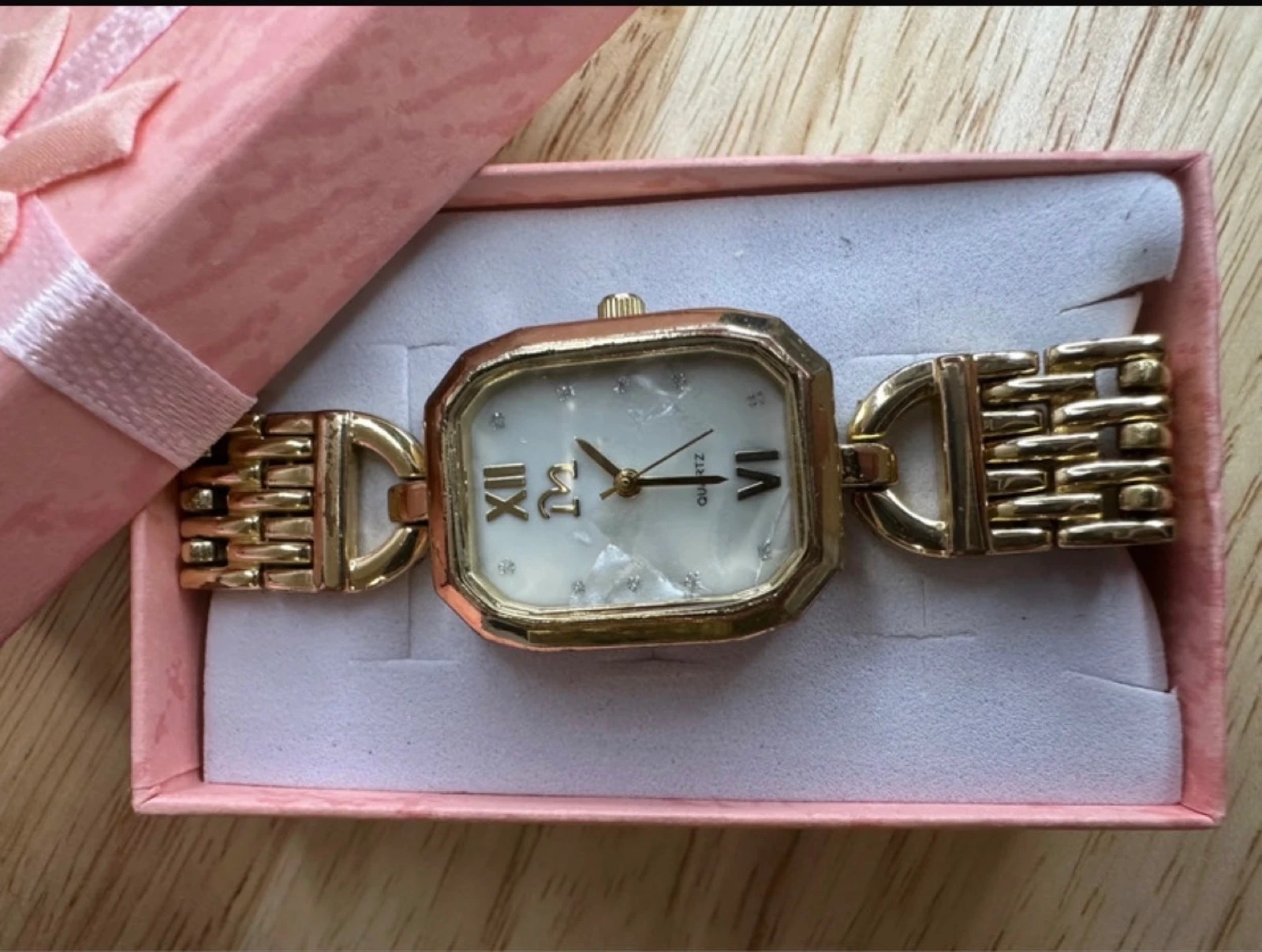 Gouden horloge My Time - Parelschild en strass details – photo 7